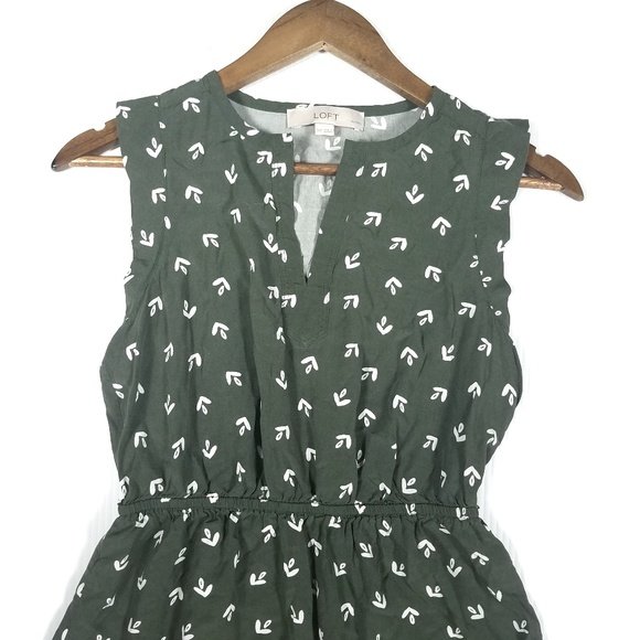 Ann Taylor LOFT Green Printed Dress - Picture 2 of 5